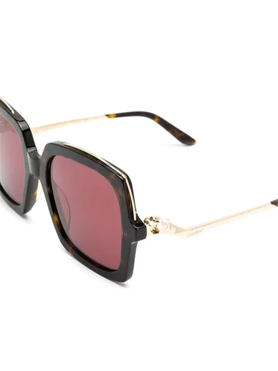 Shop Cartier Première De  Square-frame Sunglasses In Brown