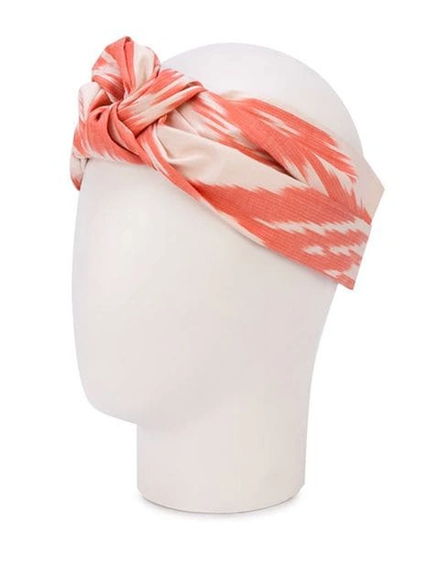 Shop Jennifer Behr Ikat Marin Turban In Pink