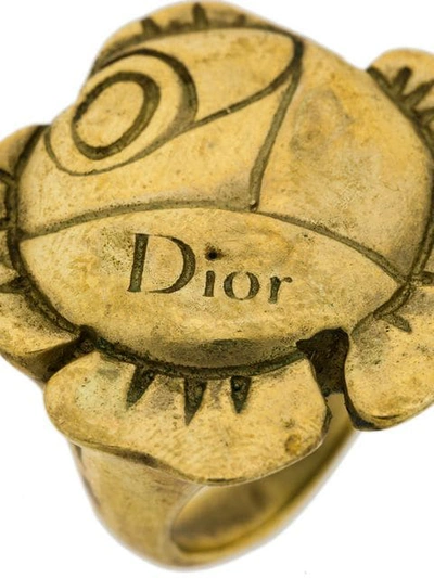 Pre-owned Dior  Flower Ring In Metallic