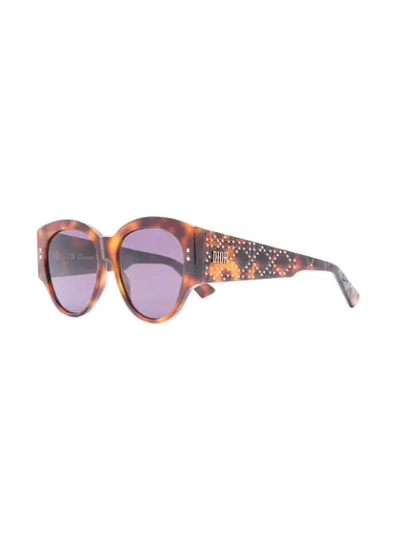 DIOR EYEWEAR LADY DIOR STUDS SUNGLASSES - 棕色