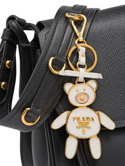 Shop Prada Bear Keychain Trick In White