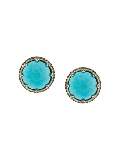 Shop Iosselliani Elegua Turquoise Clip-on Earrings - Metallic