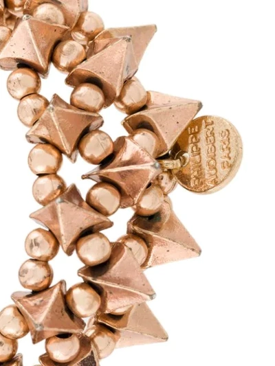 Shop Philippe Audibert Elasticated Spike Bracelet - Metallic