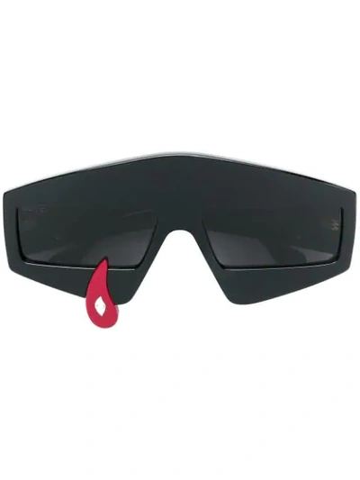 Shop Gucci Teardrop Oversized Sunglasses In Black