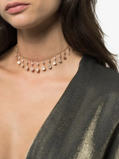 Shop Jacquie Aiche 14kt Rose Gold Shaker Diamond Necklace