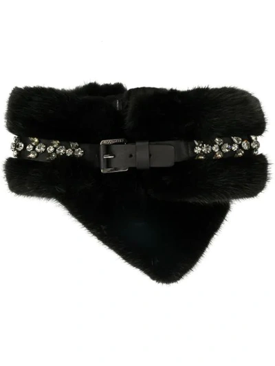 Shop Dsquared2 Crystal Embellished Collar In Black