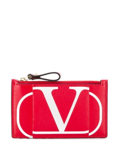 VALENTINO VALENTINO GARAVANI V LOGO PURSE - 红色