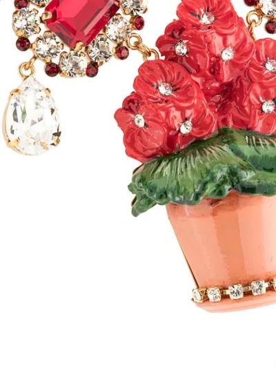 Shop Dolce & Gabbana Flower Pot Necklace In Red