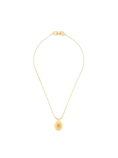 Shop Givenchy Oval Logo Pendant Necklace In Gold