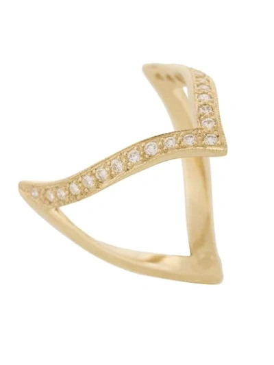 Shop Natasha Schweitzer En Pointe Diamond Ring In Metallic