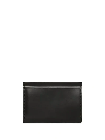 Shop Burberry Horseferry Print Leather Folding Wallet In Black