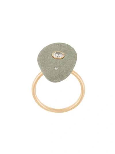 Shop Cvc Stones 18kt Yellow Gold Aravalli Pebble Diamond Ring In Multicolour