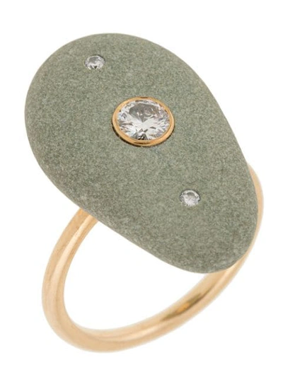 Shop Cvc Stones 18kt Yellow Gold Aravalli Pebble Diamond Ring In Multicolour