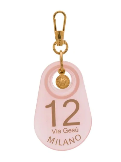 Shop Versace 12 Via Gesù Keyring In Pink