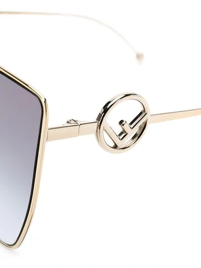 Shop Fendi Oversized Cat Eye Sunglasses In Silver