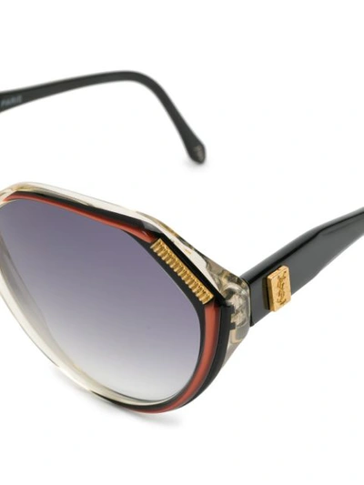 Pre-owned Saint Laurent 1980s Oversized Frame Sunglasses In Black