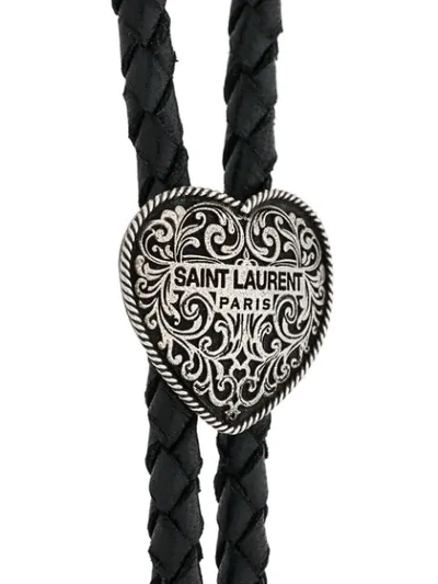 Shop Saint Laurent Western Bolo Tie In Black