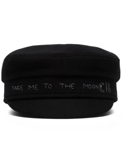 Shop Ruslan Baginskiy Moon Baker Boy Hat In Black