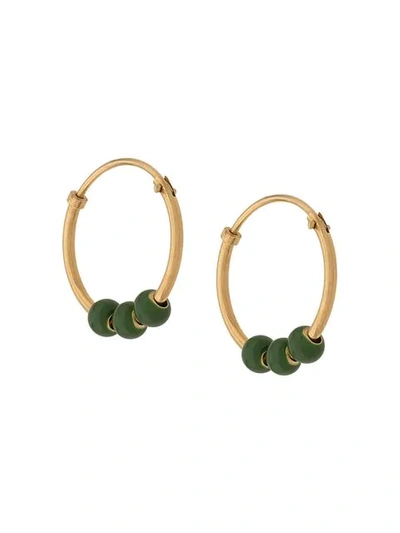Shop Bottega Veneta Beaded Hoop Earrings In Gold