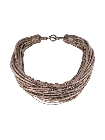 Shop Brunello Cucinelli Choker Necklace In Co123