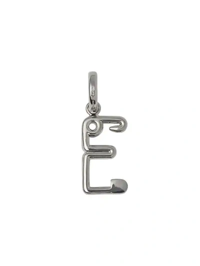 Shop Burberry Kilt Pin ‘e' Alphabet Charm In Metallic