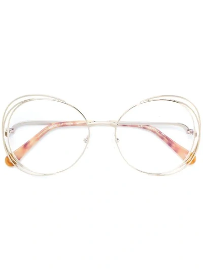 Shop Chloé Carlina Glasses In Metallic