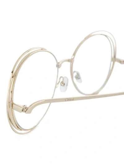 Shop Chloé Carlina Glasses In Metallic