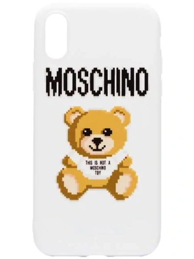 Shop Moschino 8-bit Teddy Iphone X Case In White
