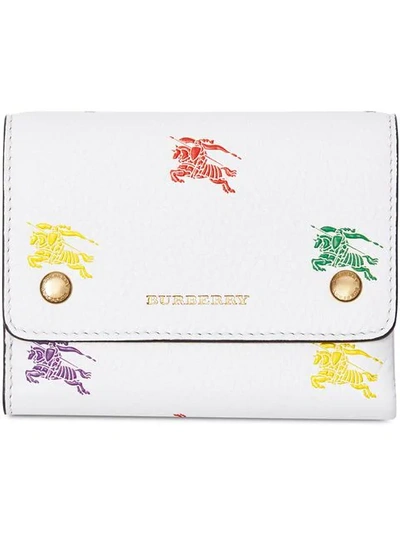 Shop Burberry Small Ekd Leather Wallet In White