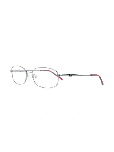 Shop Pierre Cardin Eyewear Oval-frame Sunglasses In Metallic