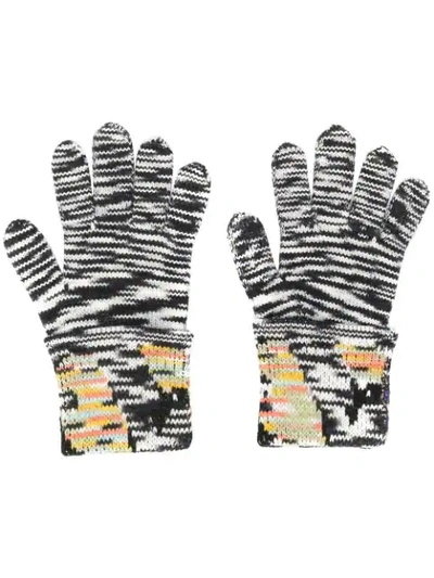 Shop Missoni Knitted Gloves In Fm03n Multicolor