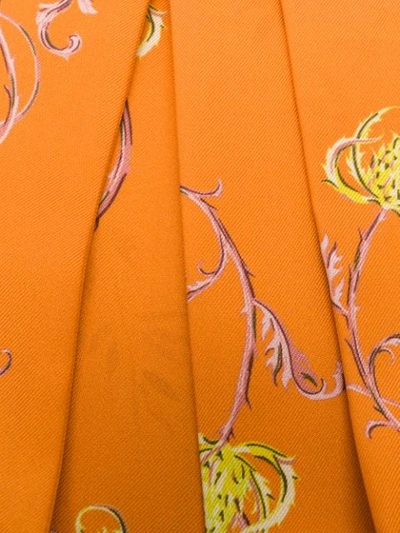 Shop Haider Ackermann Floral Print Skinny Scarf In Orange
