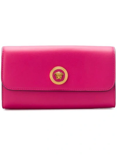 Shop Versace Medusa Head Wallet - Pink