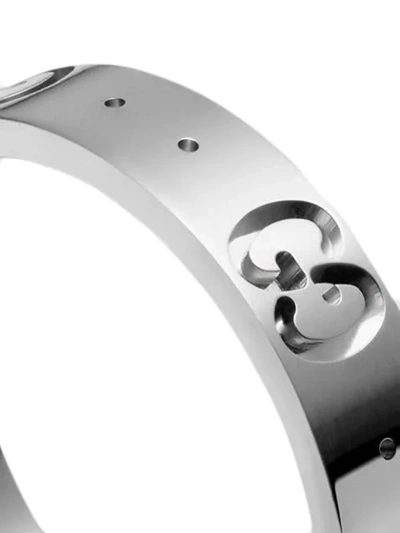 Gucci Icon Thin Band Ring In 9000 White Gold