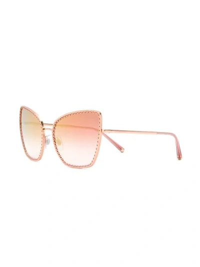 Shop Dolce & Gabbana Cat-eye Shaped Sunglasses In Gold
