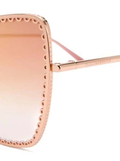 Shop Dolce & Gabbana Cat-eye Shaped Sunglasses In Gold
