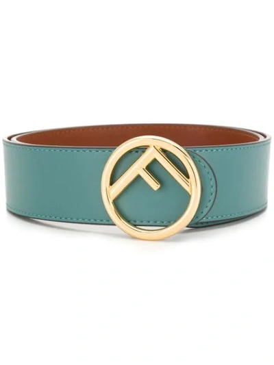 Shop Fendi F Logo Ring Belt In Green