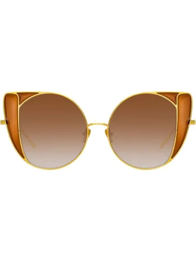 Linda Farrow Cat Eye Sunglasses In Brown