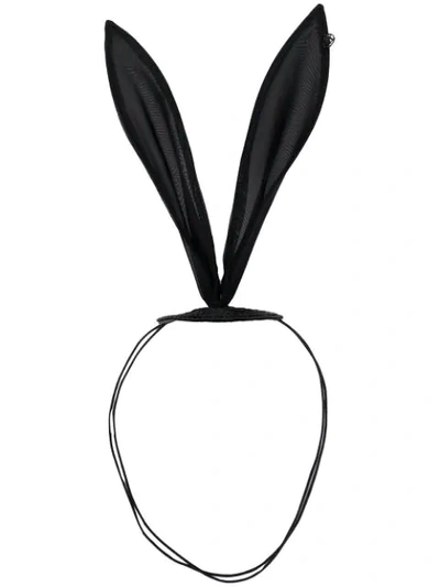Shop Maison Michel Long Bunny Ears In Black