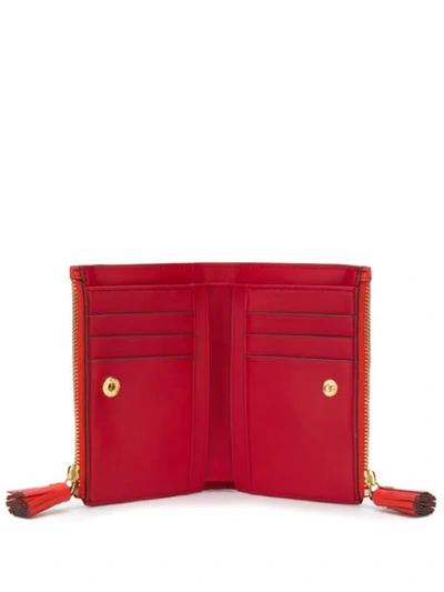 ANYA HINDMARCH SMALL DOUBLE ZIP WALLET - 红色