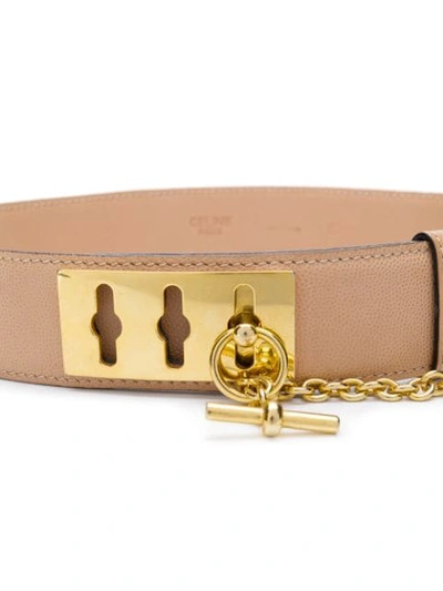 Pre-owned Celine 1990s  Toggle Chain Belt In Neutrals