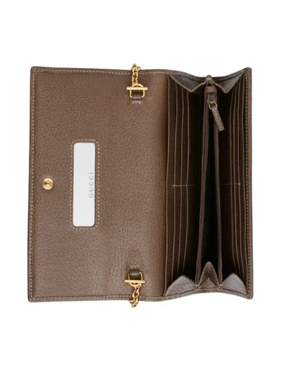 Shop Gucci Ophidia Chain Wallet In Neutrals