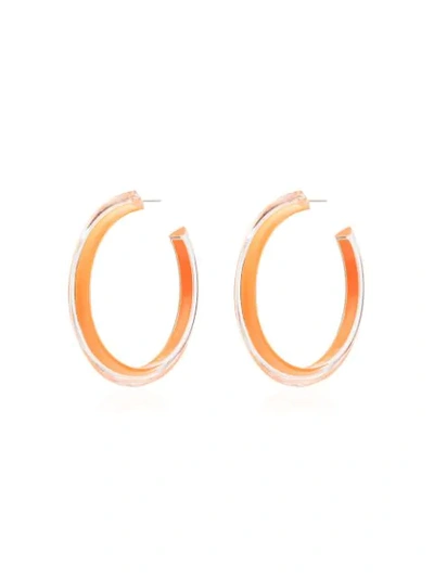 Shop Alison Lou Jelly Medium Hoop Earrings In Orange