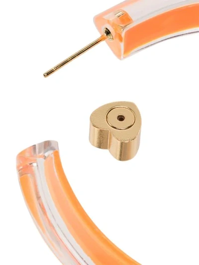 Shop Alison Lou Jelly Medium Hoop Earrings In Orange