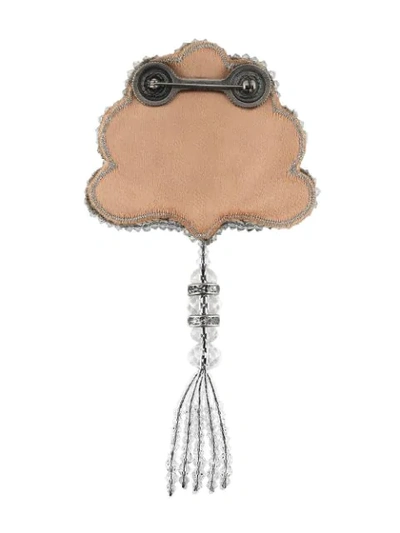 Shop Gucci Shell Brooch In Neutrals