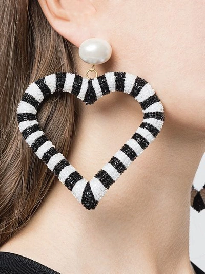 Shop Carolina Herrera Beaded Hoop Earrings - Black