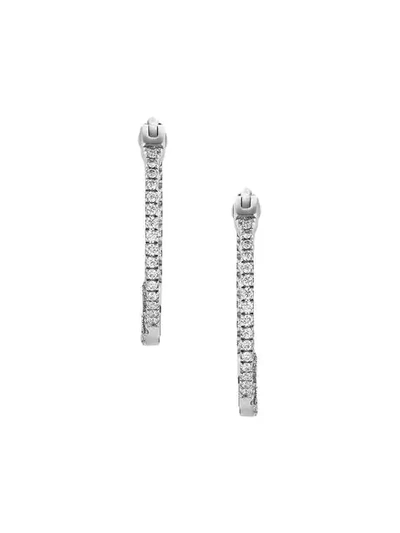 Shop Gucci Gg Running Earrings With Diamonds In Silver