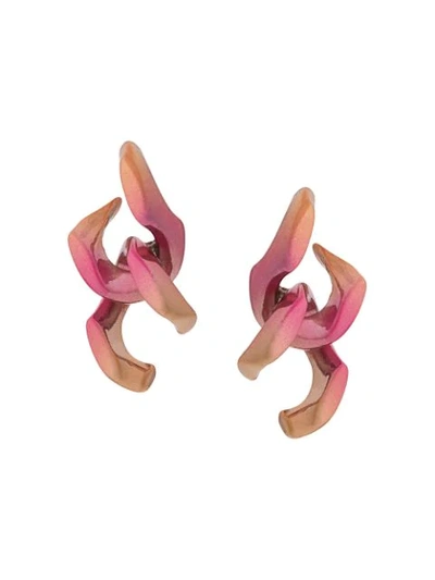 Shop Annelise Michelson Tiny Dechainee Earrings In Pink