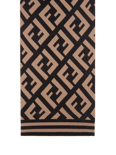 Shop Fendi Ff Motif Scarf In Black