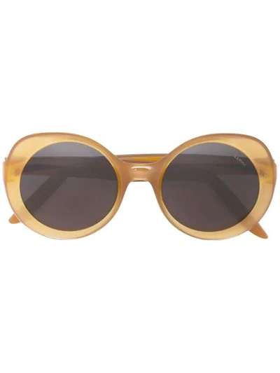 Shop Lapima Rounded Mass Sunglasses In Yellow